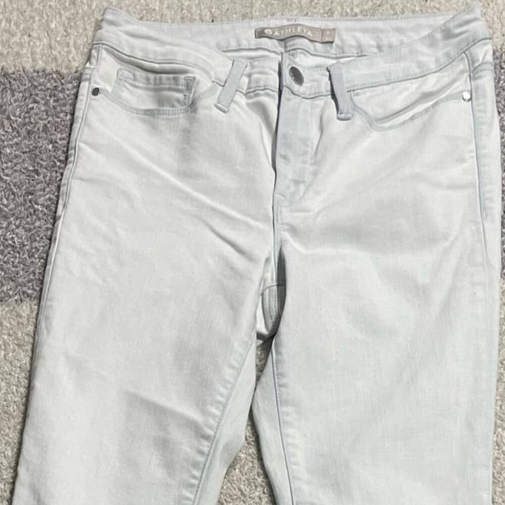 Athleta Women's Size 8 Sculptek High Rise Skinny Jeans white Blue